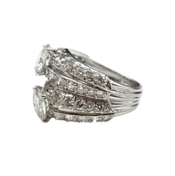 Bague Toi & Moi en platine et diamants - Castafiore