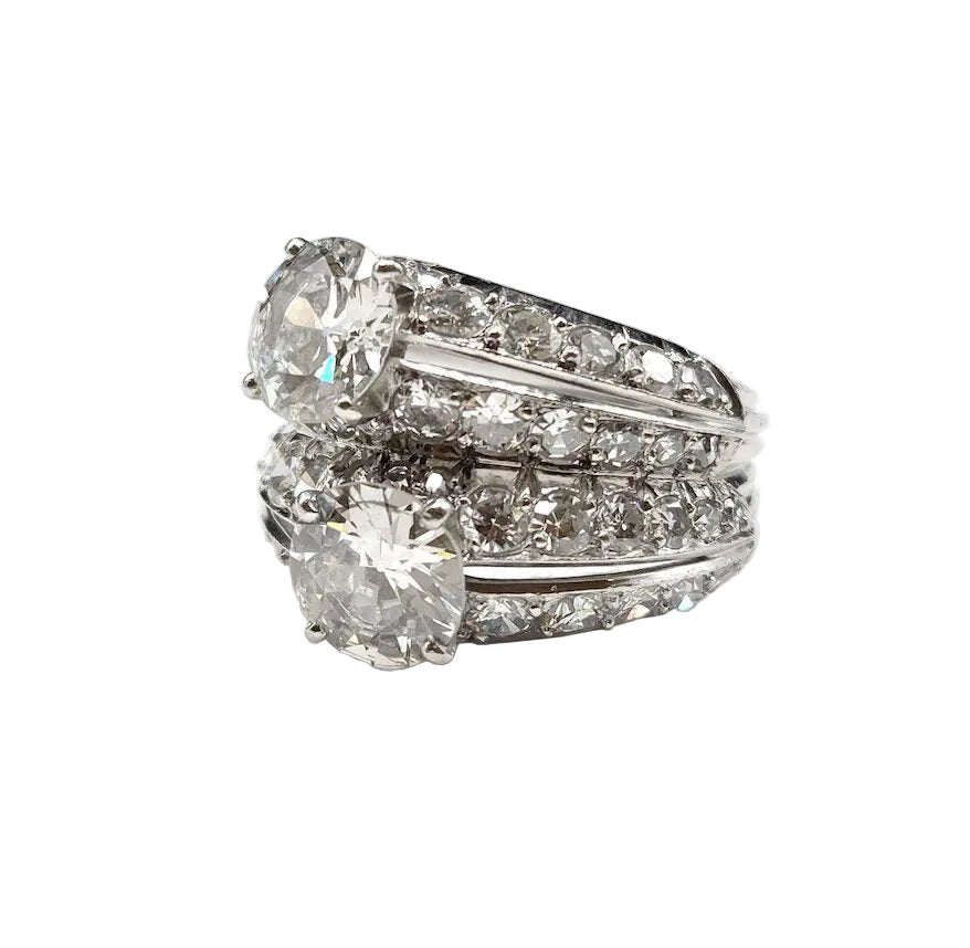 Bague Toi & Moi en platine et diamants - Castafiore