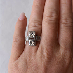 Bague Toi & Moi en platine et diamants - Castafiore