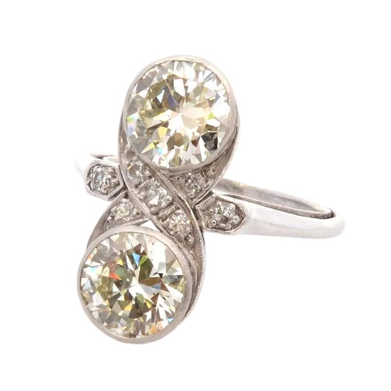 Bague Toi & Moi en platine et diamants - Castafiore