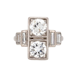 Bague Toi & Moi en platine et diamants - Castafiore