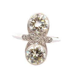 Bague Toi & Moi en platine et diamants - Castafiore