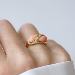 Bague Toi & Moi JEAN & PIERRE BELLIN en or jaune, corail et diamants - Castafiore