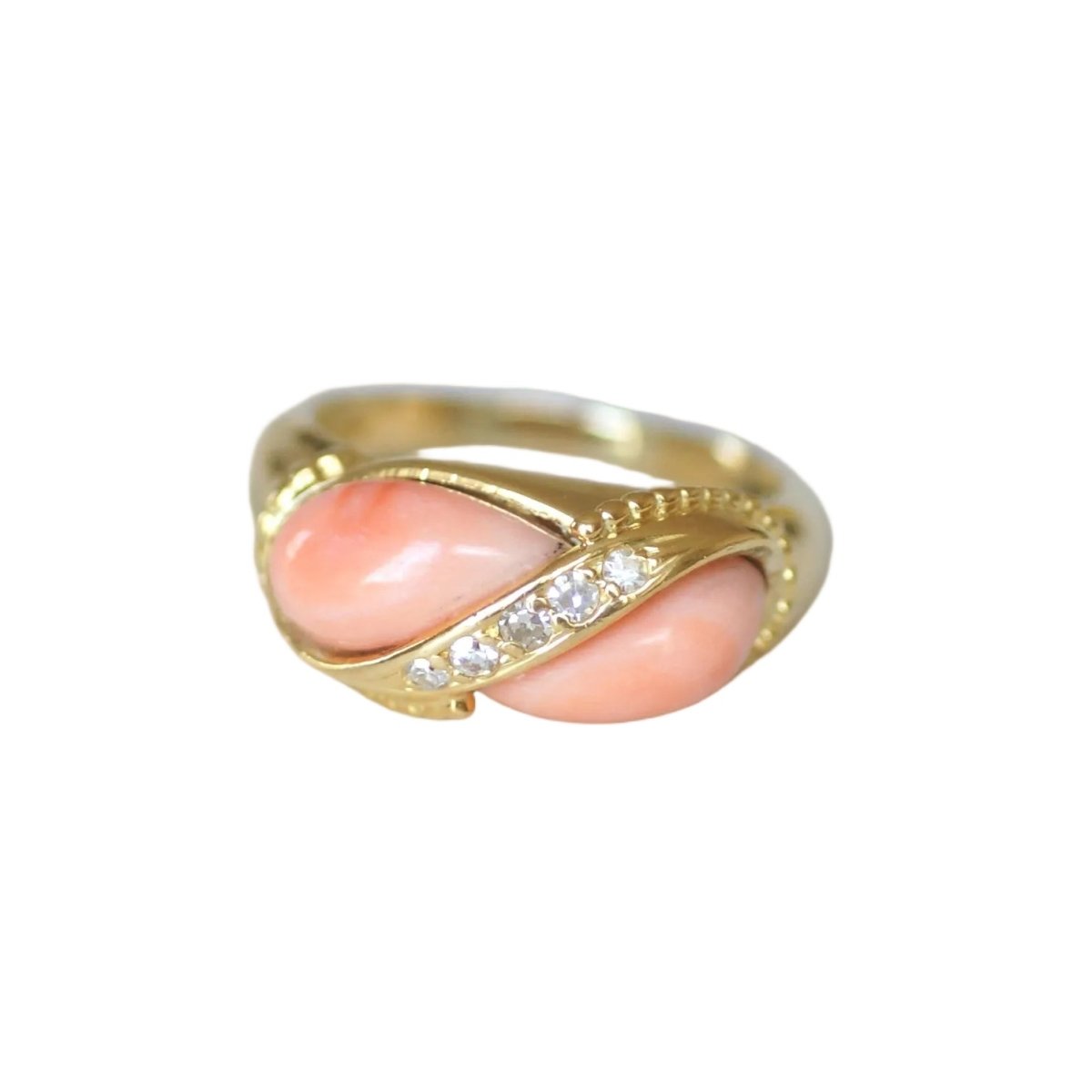 Bague Toi & Moi JEAN & PIERRE BELLIN en or jaune, corail et diamants - Castafiore