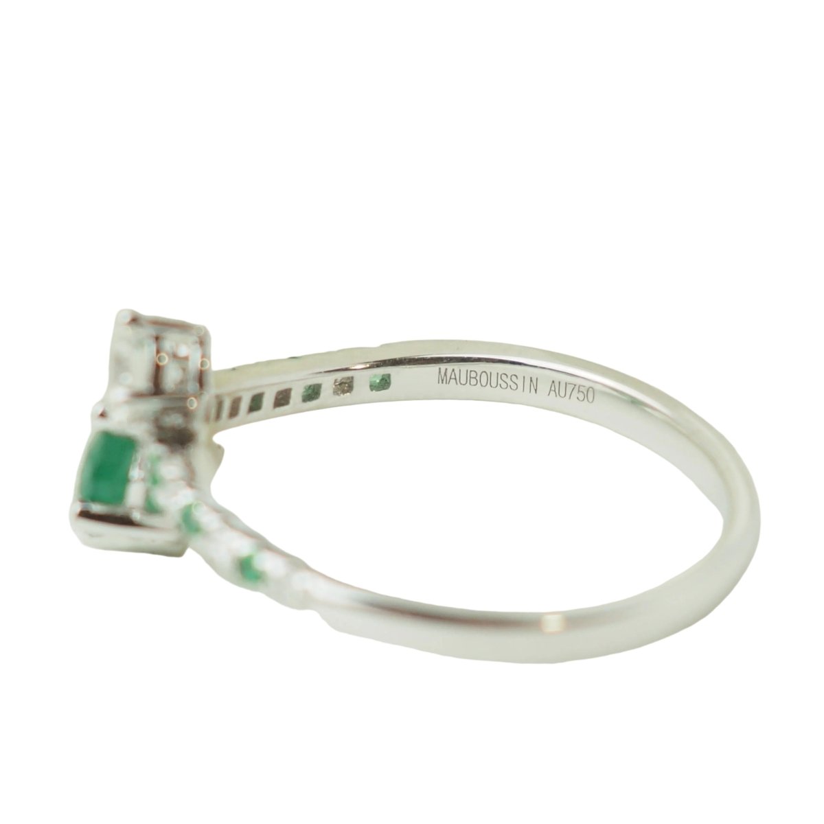 Bague Toi & Moi MAUBOUSSIN "Duo d'espérance" en or blanc, émeraudes et diamant - Castafiore