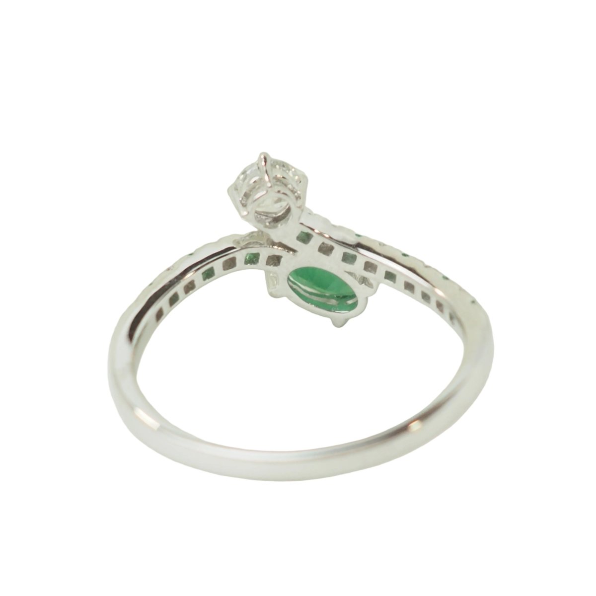 Bague Toi & Moi MAUBOUSSIN "Duo d'espérance" en or blanc, émeraudes et diamant - Castafiore