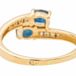 Bague Toi & Moi Or jaune Saphir - Castafiore