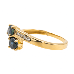 Bague Toi & Moi Or jaune Saphir - Castafiore