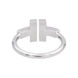 Bague Toi & Moi TIFFANY & CO "Tiffany T." en or blanc et diamants - Castafiore