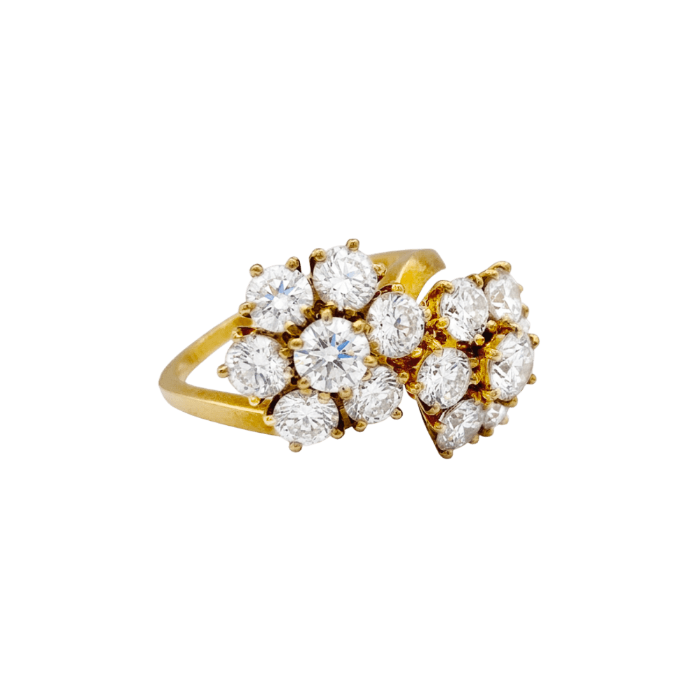 Bague Toi & Moi VAN CLEEF & ARPELS "Fleurs" en or jaune et diamants - Castafiore