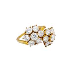 Bague Toi & Moi VAN CLEEF & ARPELS "Fleurs" en or jaune et diamants - Castafiore