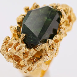 Bague tourmaline brute en or jaune - Castafiore