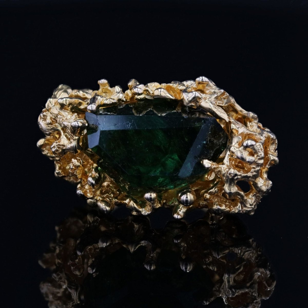 Bague tourmaline brute en or jaune - Castafiore