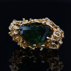 Bague tourmaline brute en or jaune - Castafiore
