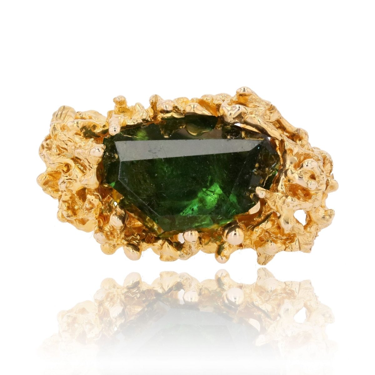 Bague tourmaline brute en or jaune - Castafiore