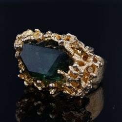 Bague tourmaline brute en or jaune - Castafiore