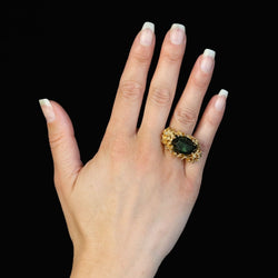 Bague tourmaline brute en or jaune - Castafiore