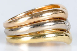 Bague Tricolore 18 carats ornés de diamants - Castafiore