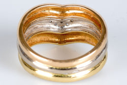 Bague Tricolore 18 carats ornés de diamants - Castafiore