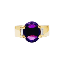 Bague Trilogie CARTIER en or jaune, améthyste et diamants - Castafiore