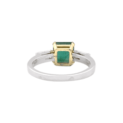 Bague Trilogie en or blanc, or jaune, émeraude et diamants - Castafiore