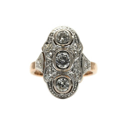 Bague Trilogie en or blanc, or jaune et diamants - Castafiore