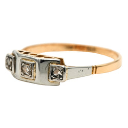 Bague Trilogie en or blanc, or jaune et diamants - Castafiore