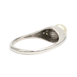 Bague Trilogie en or blanc, perle et diamants - Castafiore