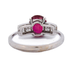 Bague Trilogie en or blanc, rubis et diamants - Castafiore