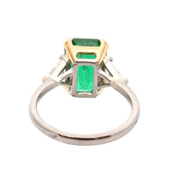 Bague Trilogie en or jaune, émeraude et diamants - Castafiore