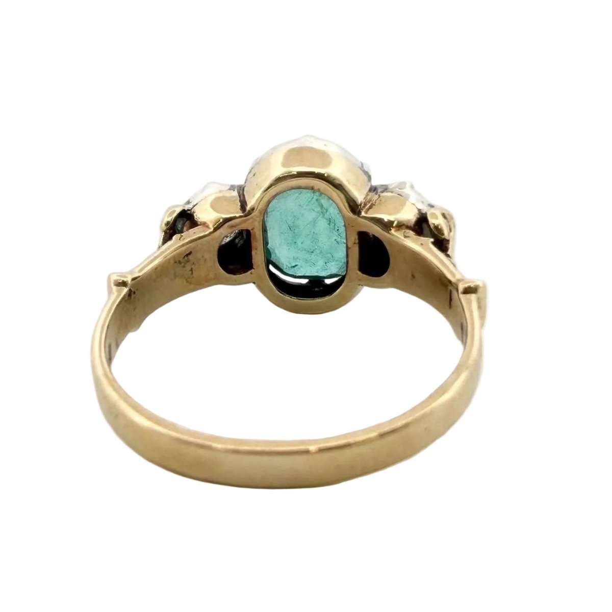 Bague Trilogie en or jaune, émeraude et diamants - Castafiore
