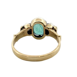 Bague Trilogie en or jaune, émeraude et diamants - Castafiore