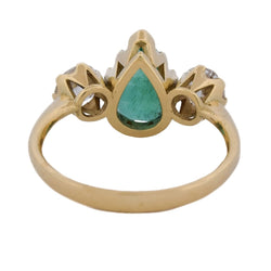 Bague Trilogie en or jaune, émeraude et diamants - Castafiore