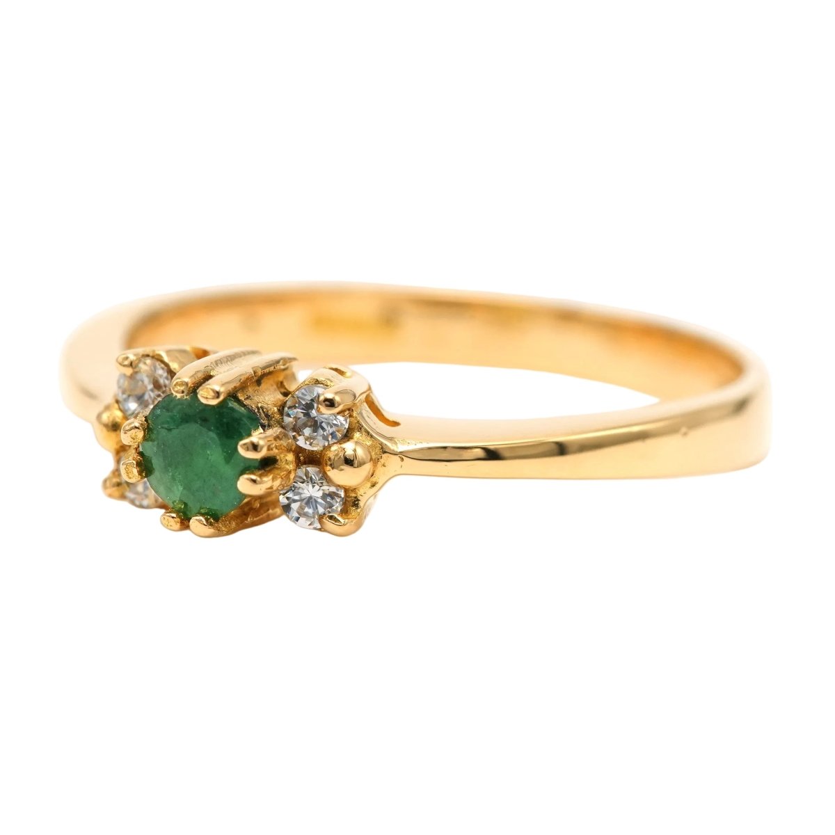 Bague Trilogie en or jaune, émeraude et diamants - Castafiore