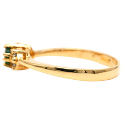 Bague Trilogie en or jaune, émeraude et diamants - Castafiore