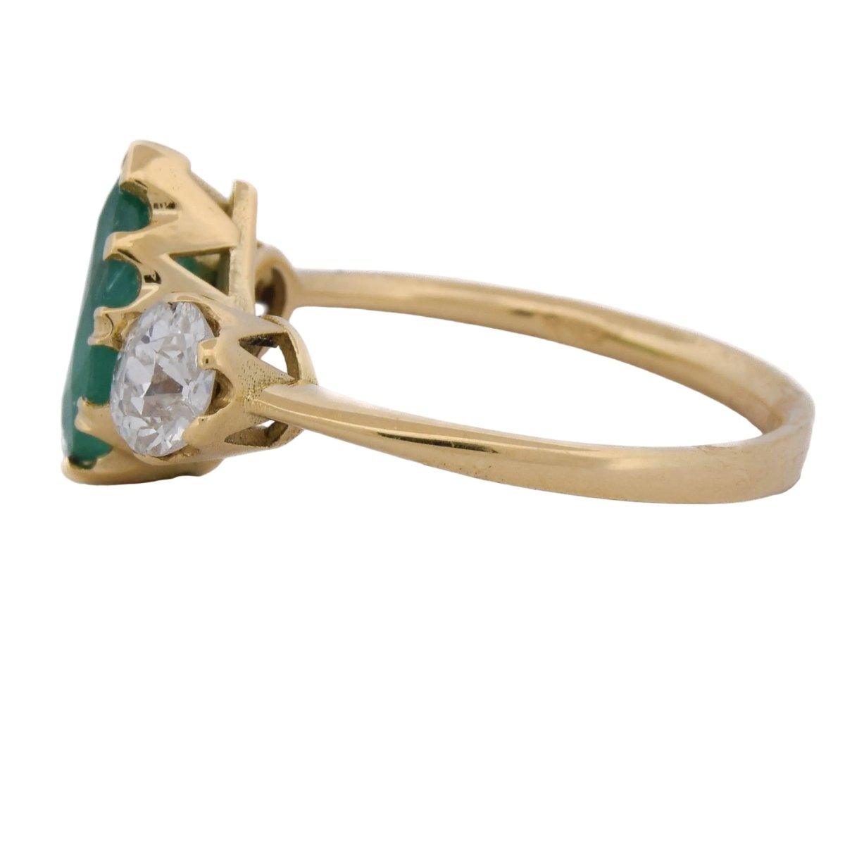 Bague Trilogie en or jaune, émeraude et diamants - Castafiore