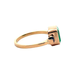 Bague Trilogie en or jaune, émeraude et saphirs - Castafiore