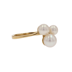 Bague Trilogie en or jaune et perles - Castafiore