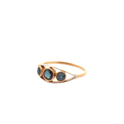 Bague Trilogie en or jaune et saphirs - Castafiore