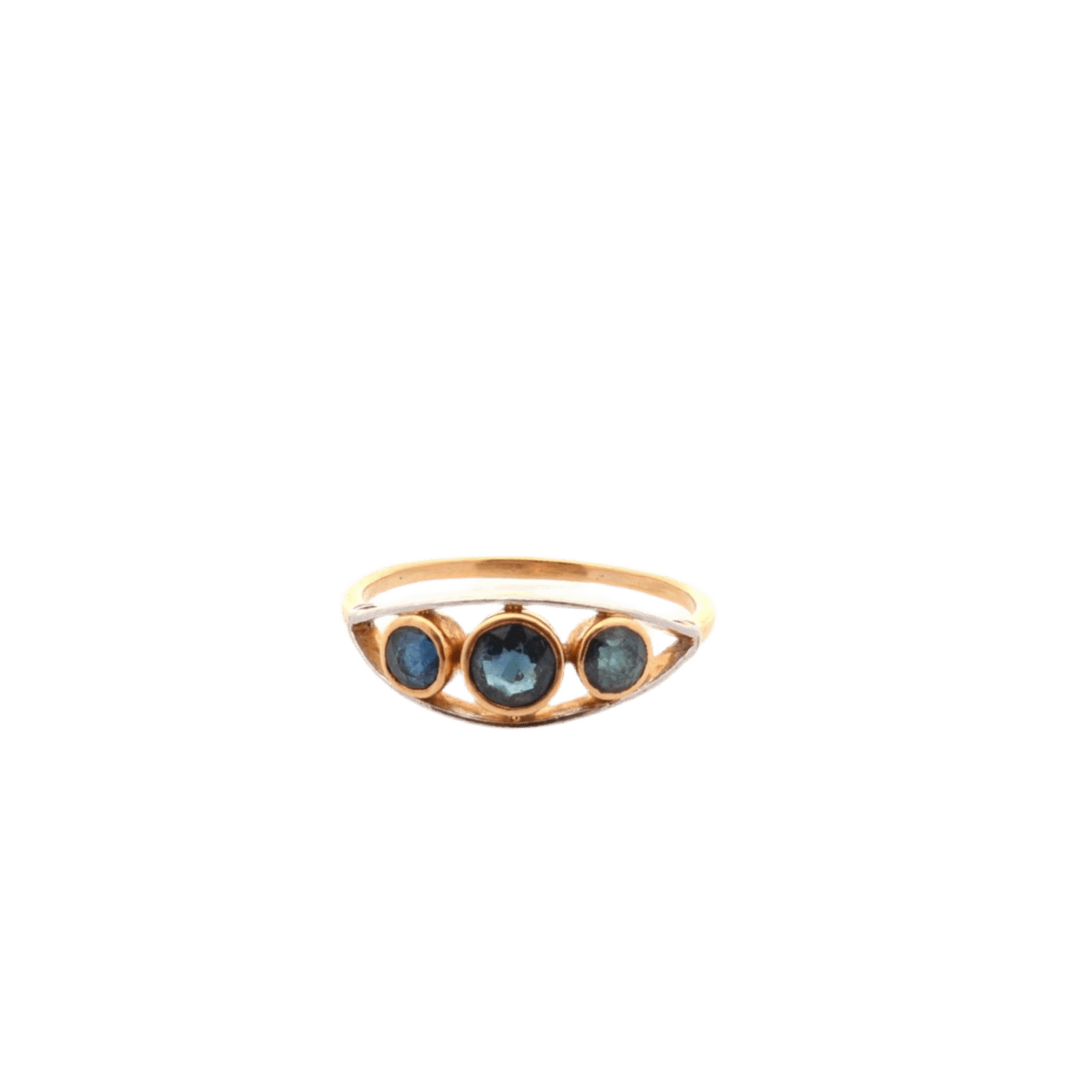Bague Trilogie en or jaune et saphirs - Castafiore