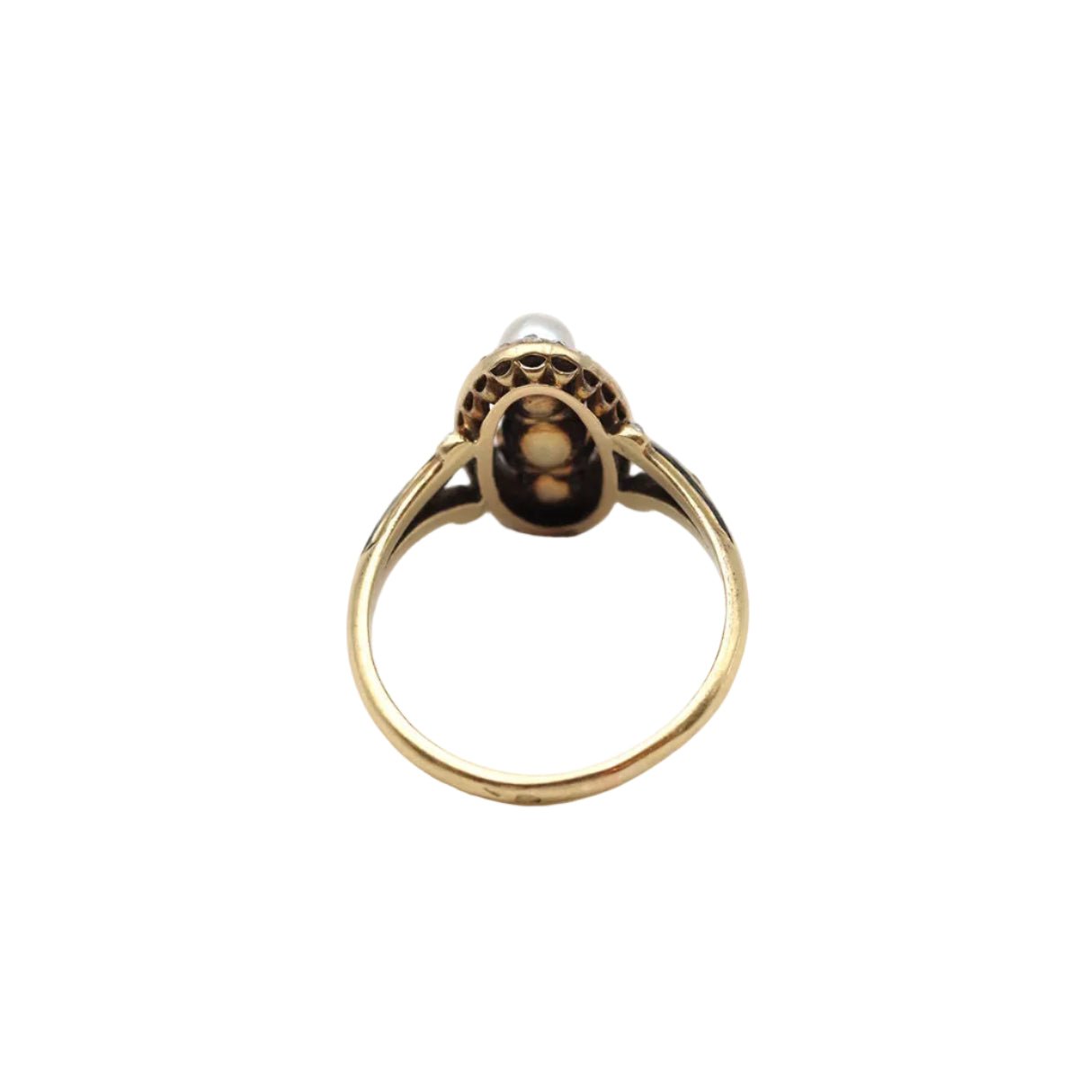 Bague Trilogie en or jaune, perles et diamants - Castafiore