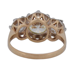 Bague Trilogie en or jaune, platine et diamants - Castafiore