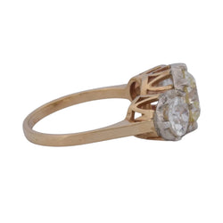 Bague Trilogie en or jaune, platine et diamants - Castafiore