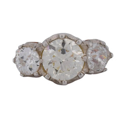 Bague Trilogie en or jaune, platine et diamants - Castafiore