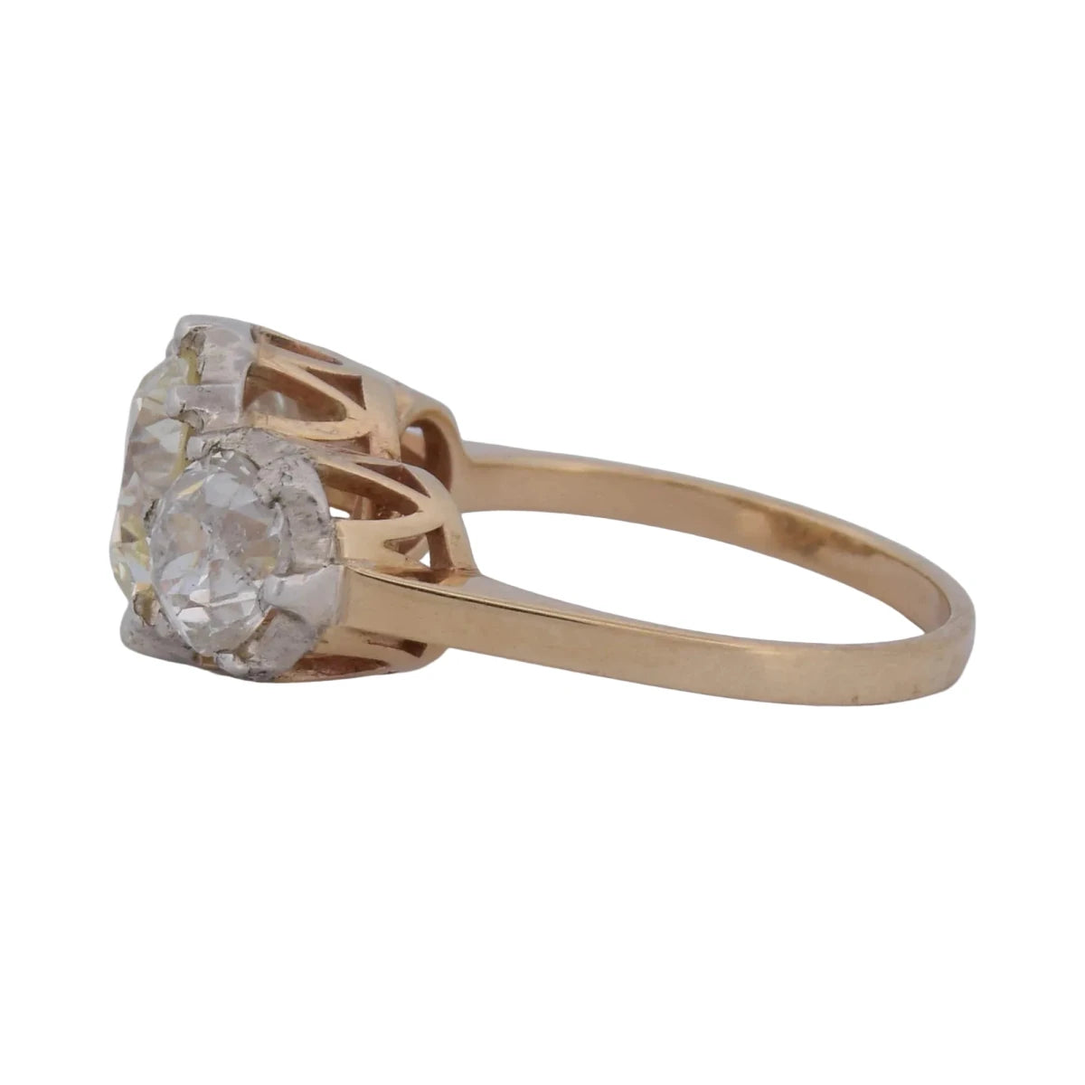 Bague Trilogie en or jaune, platine et diamants - Castafiore