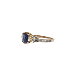 Bague Trilogie en or jaune, saphir et diamants - Castafiore