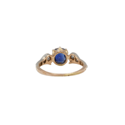 Bague Trilogie en or jaune, saphir et diamants - Castafiore