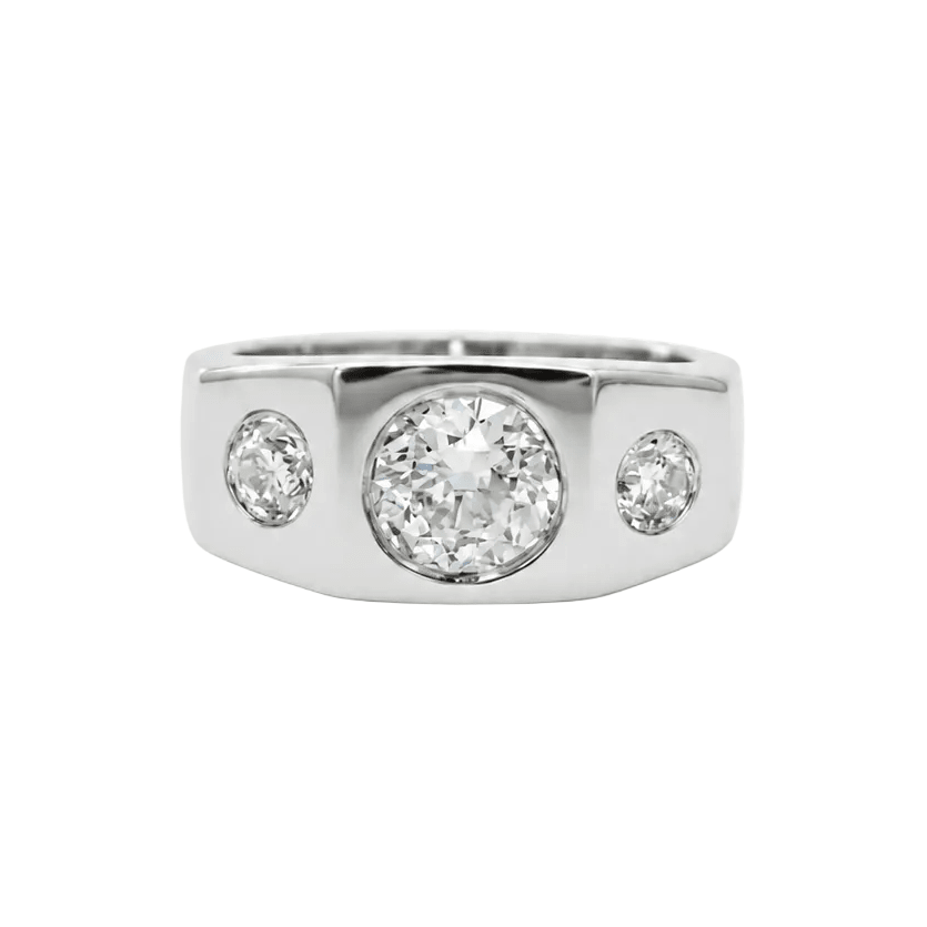 Bague Trilogie en platine et diamants - Castafiore