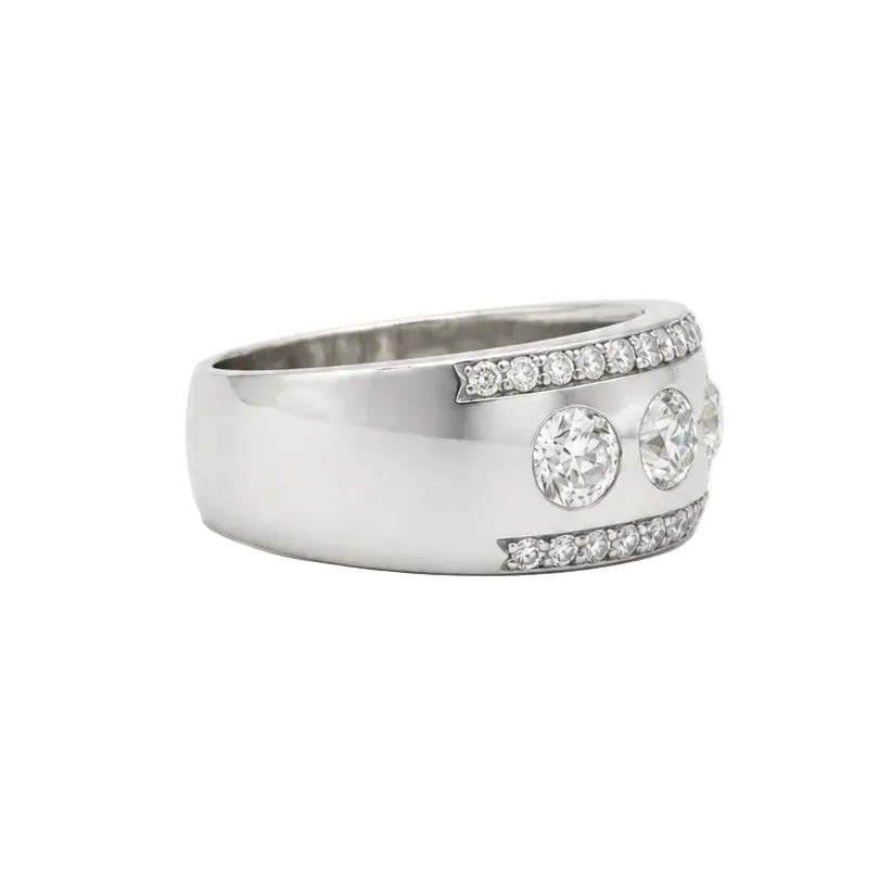 Bague Trilogie en platine et diamants - Castafiore