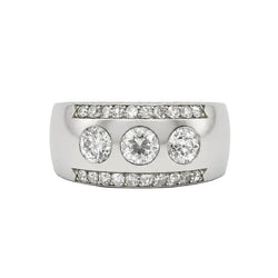 Bague Trilogie en platine et diamants - Castafiore